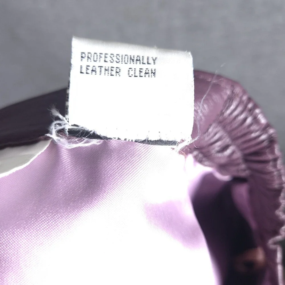 Vtg‎ Y2K Roaman's Purple Genuine Leather Laser Cut Midi Skirt Womens 34W